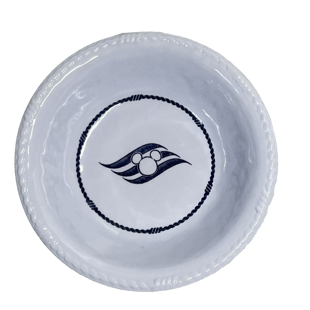 Disney Cruise Line DCL White Blue 8” Melamine Salad Cereal Bowl Mickey Mouse
